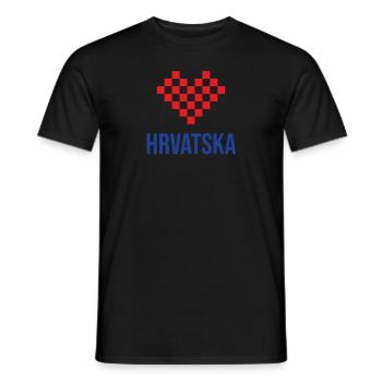Hrvatska Croatia Flag - Men's T-Shirt - black - Front - AI Model Male 178 light (178cm)