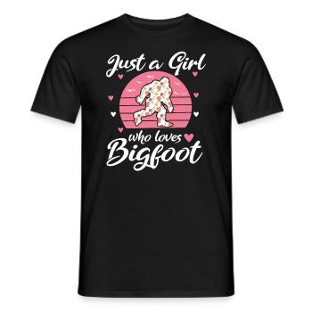 Just A Girl Who Loves Bigfoot Sasquatch - Men's T-Shirt - black - Front - AI Model Male 178 light (178cm)