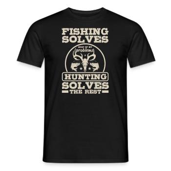 La pêche résout la plupart de mes problèmes, le - T-shirt homme - noir - Devant - AI Model Male 178 light (178cm)