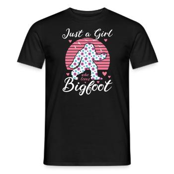 Just A Girl Who Loves Bigfoot Sasquatch - Men's T-Shirt - black - Front - AI Model Male 178 light (178cm)