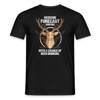 Prévisions du week-end - Chasse avec la chance d’obtenir de la bière - T-shirt homme - noir - Devant - AI Model Male 178 light (178cm)