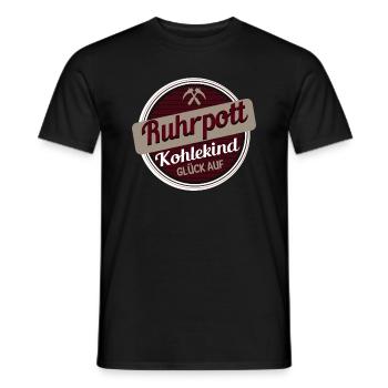 Ruhrpott Kohlekind Glück Auf Bergbau Kumpel - Männer T-Shirt - Schwarz - Vorne - AI Model Male 178 light (178cm)