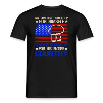 Mon fils est un soldat Héros Stolf père armée - T-shirt homme - noir - Devant - AI Model Male 178 light (178cm)