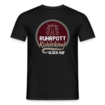 Ruhrpott Kohlekind Glück Auf Bergbau Kumpel - Männer T-Shirt - Schwarz - Vorne - AI Model Male 178 light (178cm)