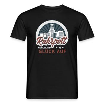 Ruhrpott Kohlekind Glück Auf Bergbau Kumpel - Männer T-Shirt - Schwarz - Vorne - AI Model Male 178 light (178cm)