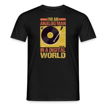 Je suis un homme analogique dans un monde numérique - T-shirt homme - noir - Devant - AI Model Male 178 light (178cm)