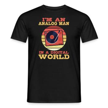 Je suis un homme analogique dans un monde numérique - T-shirt homme - noir - Devant - AI Model Male 178 light (178cm)