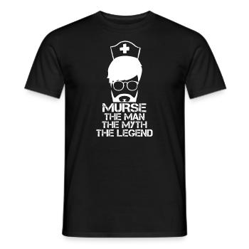 Murse L’homme Le mythe La légende Drôle - T-shirt homme - noir - Devant - AI Model Male 178 light (178cm)