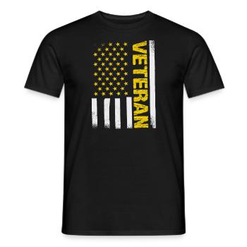 Vétéran Du service du drapeau américain États-Unis - T-shirt homme - noir - Devant - AI Model Male 178 light (178cm)