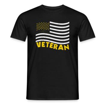 Vétéran Du service du drapeau américain États-Unis - T-shirt homme - noir - Devant - AI Model Male 178 light (178cm)