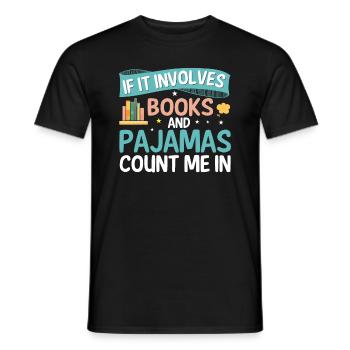 It is not hoarding when it comes to books in - Men's T-Shirt - black - Front - AI Model Male 178 light (178cm)