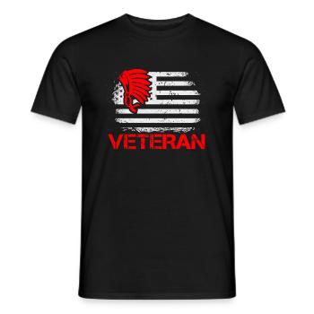 Vétéran Du service du drapeau américain États-Unis - T-shirt homme - noir - Devant - AI Model Male 178 light (178cm)