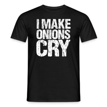Drôle de cuisinier j’apporte des oignons pour pleurer - T-shirt homme - noir - Devant - AI Model Male 178 light (178cm)