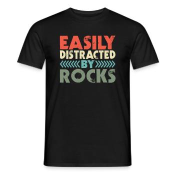 Facilement distrait par Rocks Geology Rock Collector - T-shirt homme - noir - Devant - AI Model Male 178 light (178cm)