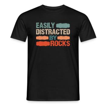 Facilement distrait par Rocks Geology Rock Collector - T-shirt homme - noir - Devant - AI Model Male 178 light (178cm)