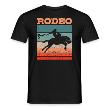 Cowboy Rodeo Western Bull Rider Bucking Riding - Men's T-Shirt - black - Front - AI Model Male 178 light (178cm)