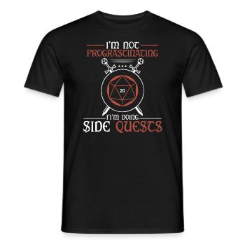 Ich Zögere Nicht, Ich Mache Nebenquests RPG Table - Männer T-Shirt - Schwarz - Vorne - AI Model Male 178 light (178cm)