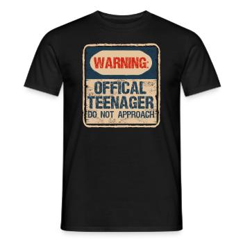 Avertissement Officiel Adolescent 13 ans - T-shirt homme - noir - Devant - AI Model Male 178 light (178cm)
