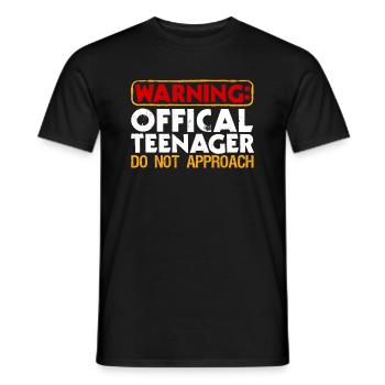 Avertissement Agent Jeune Adolescent 13 ans - T-shirt homme - noir - Devant - AI Model Male 178 light (178cm)