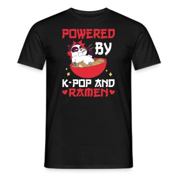 Propulsé par K-Pop et Ramen Korean Music - T-shirt homme - noir - Devant - AI Model Male 178 light (178cm)