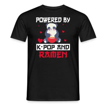 Propulsé par K-Pop et Ramen Korean Music - T-shirt homme - noir - Devant - AI Model Male 178 light (178cm)