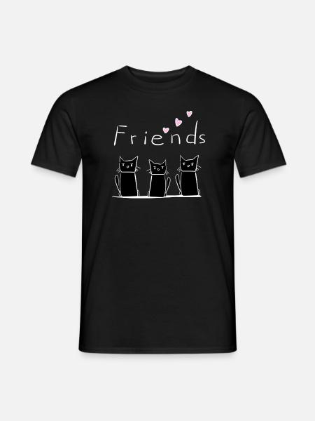 Friends three cats animals animal - Men's T-Shirt - black
