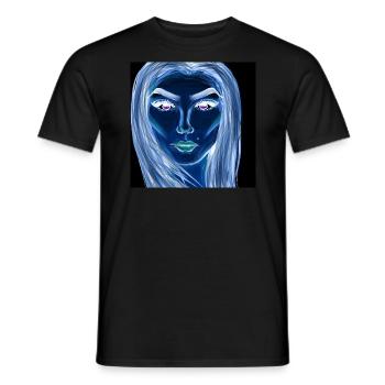 Woman Symbol Face Art Drawing - Men's T-Shirt - black - Front - AI Model Male 178 light (178cm)