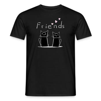 Freunde Freund Freundschaft Katzen Katze - Männer T-Shirt - Schwarz - Vorne - AI Model Male 178 light (178cm)