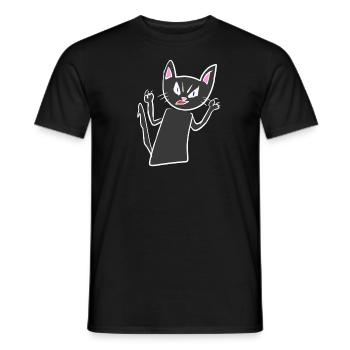 Symbole de chat animal gris rage en colère - T-shirt homme - noir - Devant - AI Model Male 178 light (178cm)