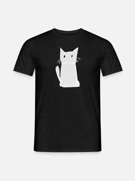 Symbole mignon d’animal de chat - T-shirt homme - noir
