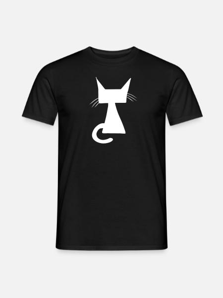 Cat Symbol Animal Pet Outline - Men's T-Shirt - black