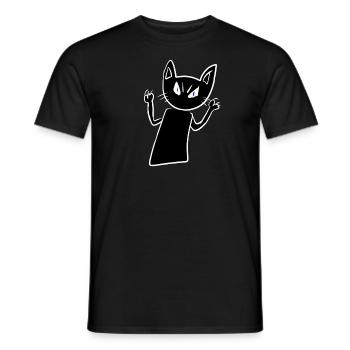 Chat effrayant en colère animal en colère - T-shirt homme - noir - Devant - AI Model Male 178 light (178cm)