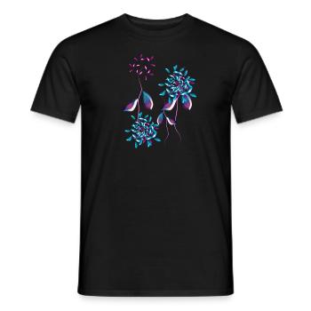 flowers plant flower plant symbol - Men's T-Shirt - black - Front - AI Model Male 178 light (178cm)