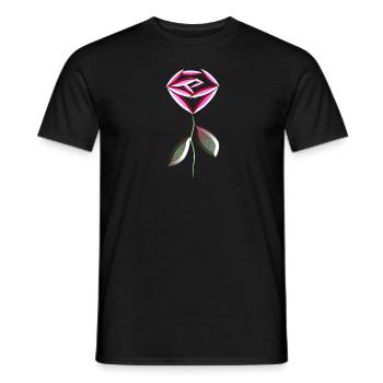 symbole de fleur de rose rose - T-shirt homme - noir - Devant - AI Model Male 178 light (178cm)