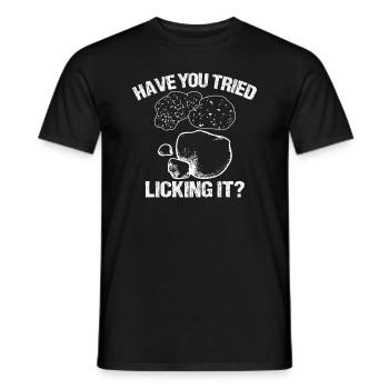 Have you tried to lick it, geology - Men's T-Shirt - black - Front - AI Model Male 178 light (178cm)