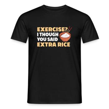 Exercice Je pensais que vous aviez plus de riz plus drôle - T-shirt homme - noir - Devant - AI Model Male 178 light (178cm)