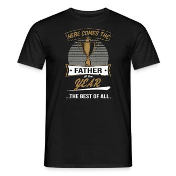 Trophäe Pokal für Vater des Jahres - Männer T-Shirt - Schwarz - Vorne - AI Model Male 178 light (178cm)