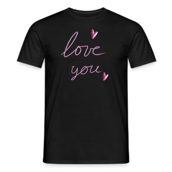 liebe dich herz pink - Männer T-Shirt - Schwarz - Vorne - AI Model Male 178 light (178cm)