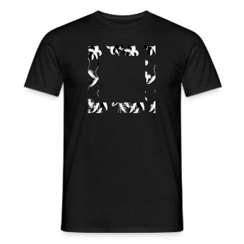 graue blumen form rahmen glitzer pflanzen - Männer T-Shirt - Schwarz - Vorne - AI Model Male 178 light (178cm)