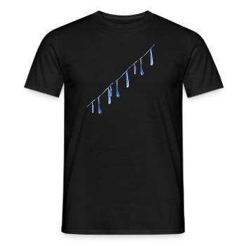 water drops line water - Men's T-Shirt - black - Front - AI Model Male 178 light (178cm)
