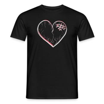 herz symbol gebrochen traurig narben - Männer T-Shirt - Schwarz - Vorne - AI Model Male 178 light (178cm)