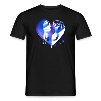 herz symbol gebrochen blau narben - Männer T-Shirt - Schwarz - Vorne - AI Model Male 178 light (178cm)