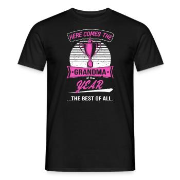 Trophy Cup for Grandma of the Year - Men's T-Shirt - black - Front - AI Model Male 178 light (178cm)