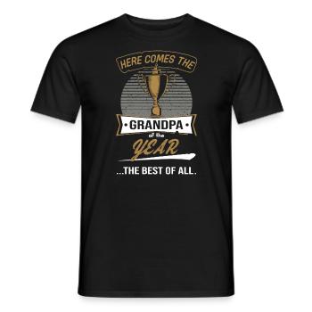 Trophy Cup for Grandpa of the Year - Men's T-Shirt - black - Front - AI Model Male 178 light (178cm)
