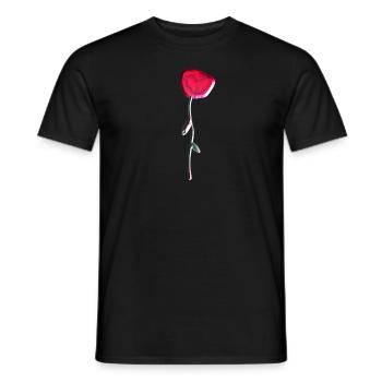 rose shiny symbol flower plant - Men's T-Shirt - black - Front - AI Model Male 178 light (178cm)