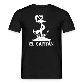 El Capitan Captain Captitán Boat Anker Seemann - Männer T-Shirt - Schwarz - Vorne - AI Model Male 178 light (178cm)