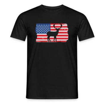 USA American Flag Patriotic Jagd Hunter - Männer T-Shirt - Schwarz - Vorne - AI Model Male 178 light (178cm)
