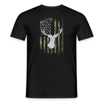 USA American Flag Patriotic Jagd Hunter - Männer T-Shirt - Schwarz - Vorne - AI Model Male 178 light (178cm)