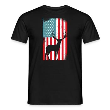 USA American Flag Patriotic Jagd Hunter - Männer T-Shirt - Schwarz - Vorne - AI Model Male 178 light (178cm)