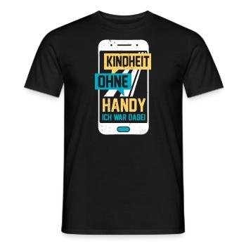 Kindheit Ohne Handy Ich War Dabei | Lustig Spruch - Männer T-Shirt - Schwarz - Vorne - AI Model Male 178 light (178cm)